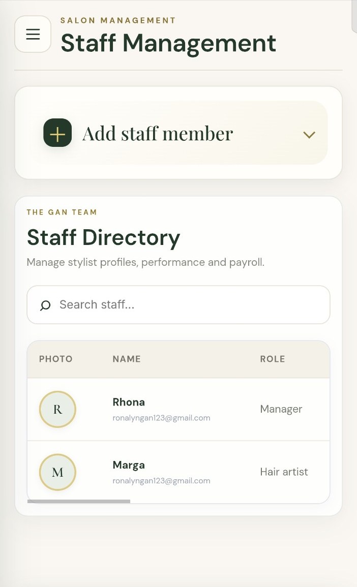 GAN Digital Solutions staff management and staff directory